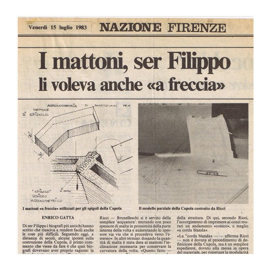 I mattoni, ser Filippo li voleva anche “a freccia”